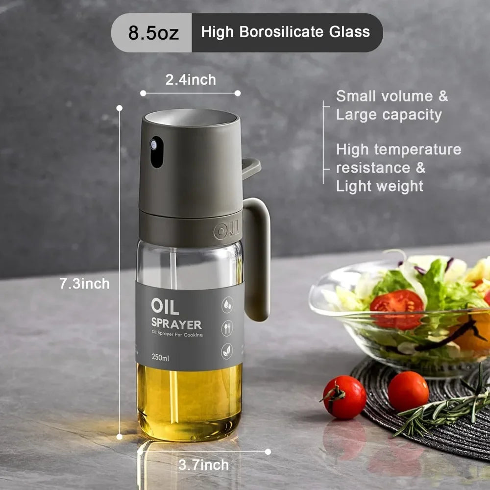 Kitchen Gadgets Oil Sprayer for Cooking 8.5oz Glass Oil Spray Bottle Cooking Oil Sprayer Olive Oil Sprayer Oil Dispenser