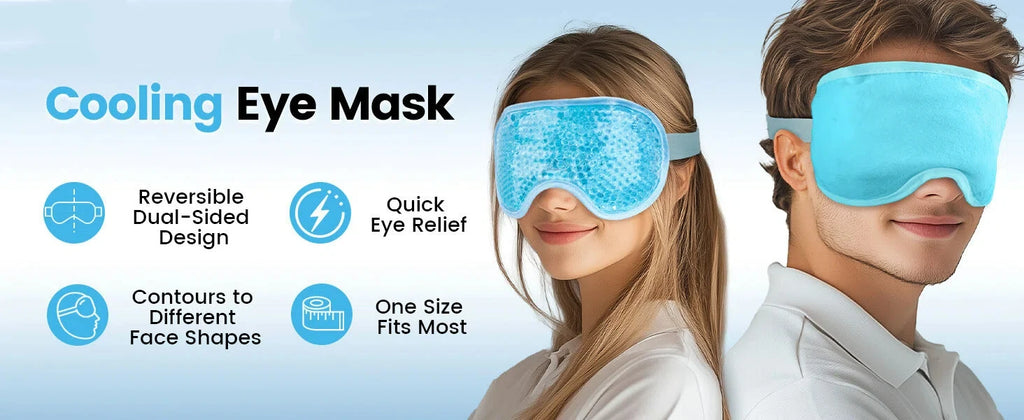 Cooling Eye Mask  with Gel Bead for Puffy Eyes Reusable Cold Compress Ice Pack for After Eyelid Surgery Tension Stress Relief