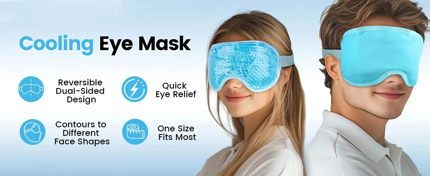 Cooling Eye Mask  with Gel Bead for Puffy Eyes Reusable Cold Compress Ice Pack for After Eyelid Surgery Tension Stress Relief