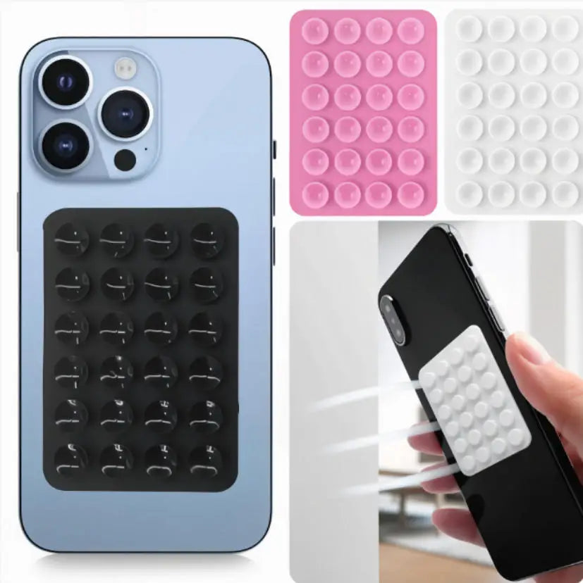 Silicone Suction Phone Holder Mat Multifunctional Suction Cup Wall Stand Square Anti-Slip Single-Sided Case Mount Back Sticker