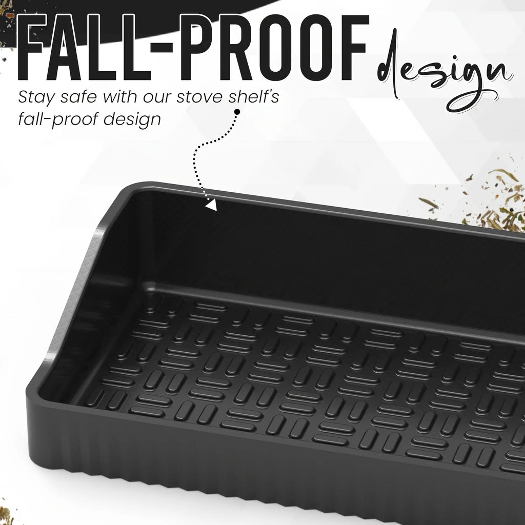 Magnetic Stove Top Shelf Over the Stove Spice Rack with Fall-Proof Design Universal Kitchen Storage Shelf for Spice Jars Sauce