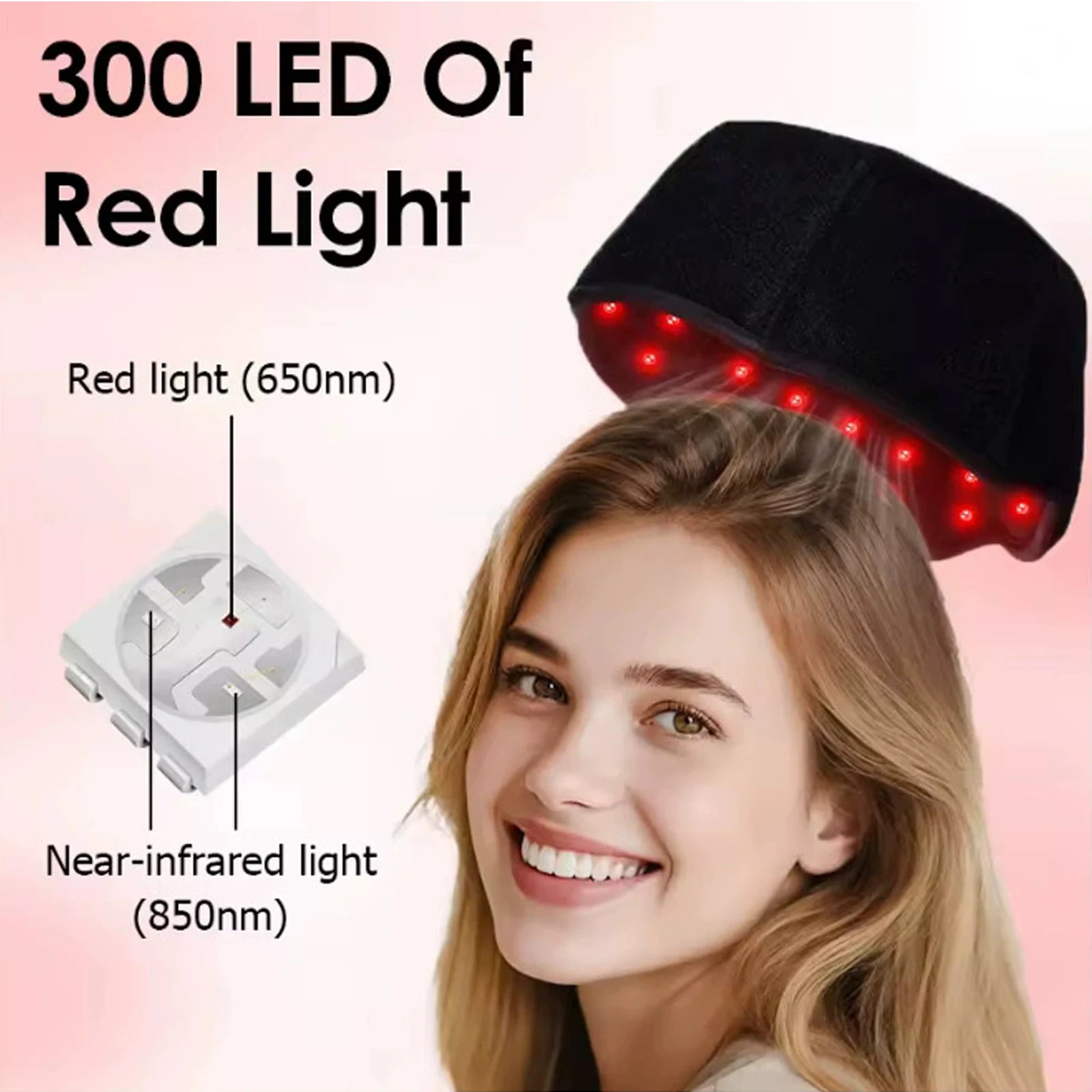 New Infrared LEDs 650nm&850nm Red Light Therapy Hair Growth Cap For Hair Regrowth Anti Hair Loss Relax Scalp Anti-inflammatory