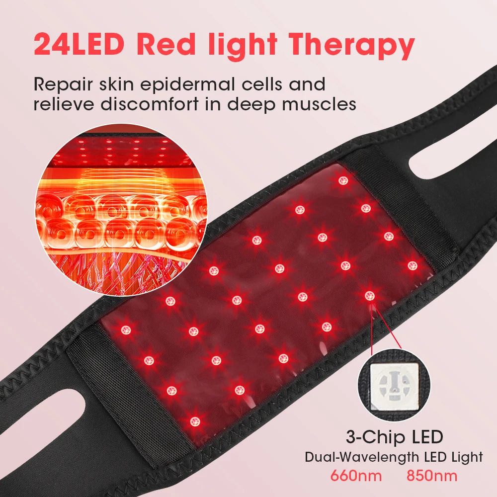 LED Beauty Device 660nm 850nm Neck V-Contour Care Warm Massage Skin Care Tool