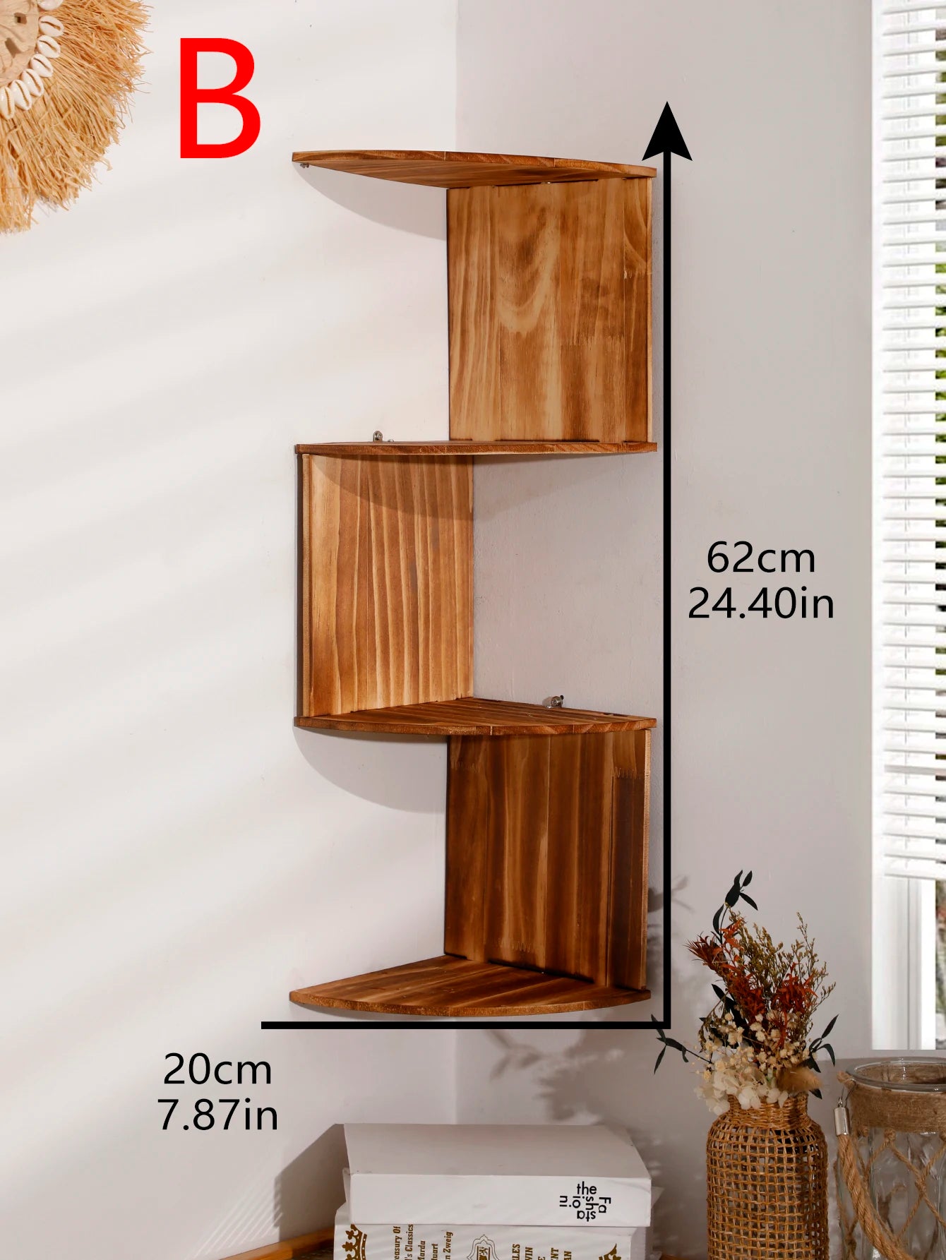 Wooden Corner Shelf Floating Shelves ,Wall Shelf,Corner Bookshelf,Home Kitchen Organizers Storage Living Room Decorations