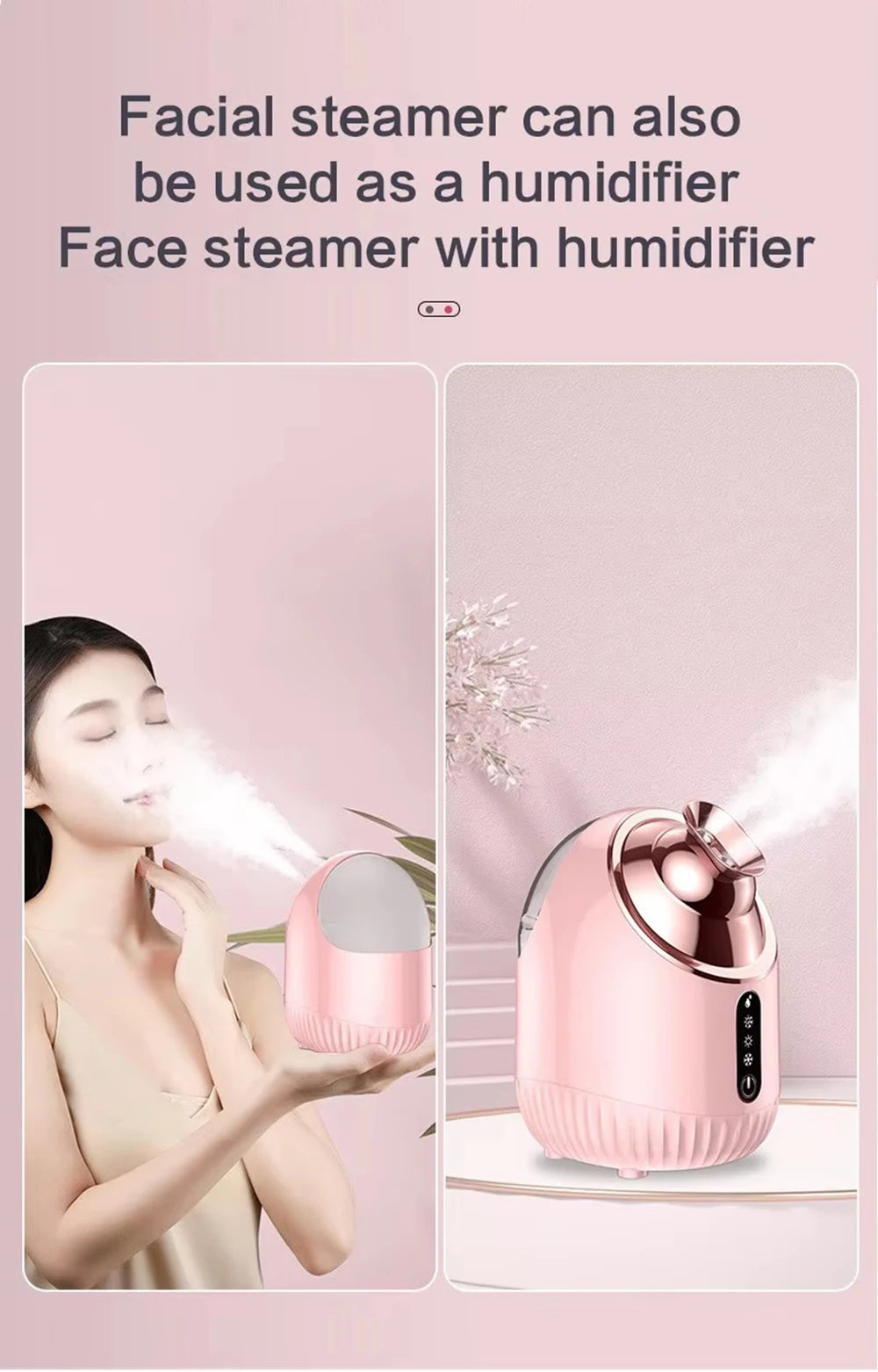 Face Steamer Nano Mist Sprayer Facial Steamer Cold & Hot Nebulizer Facial Sauna Humidifier For Pores Cleansing Moisturizing SPA