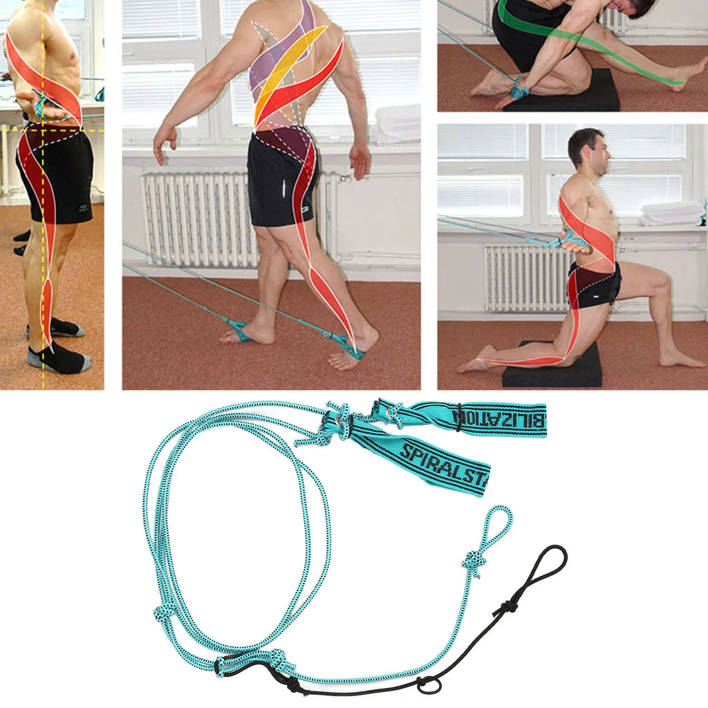 0.2in Stretching Strap Muscle Training Sport Stretches Rope for Yoga Dance Gymnastics Spiral Stretch Strap Yoga Stretching Strap