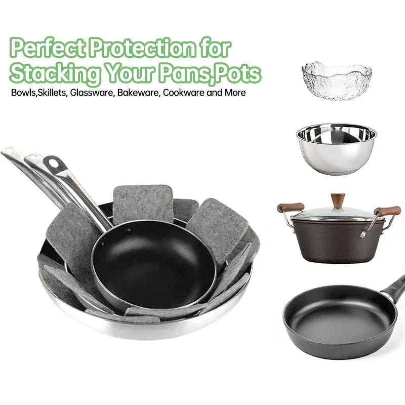 Pot and Pan Protectors 3/12pcs Dividers Pads Stacking Pan Protectors Pan Separators Pads for Protecting Separating Pots and Pans
