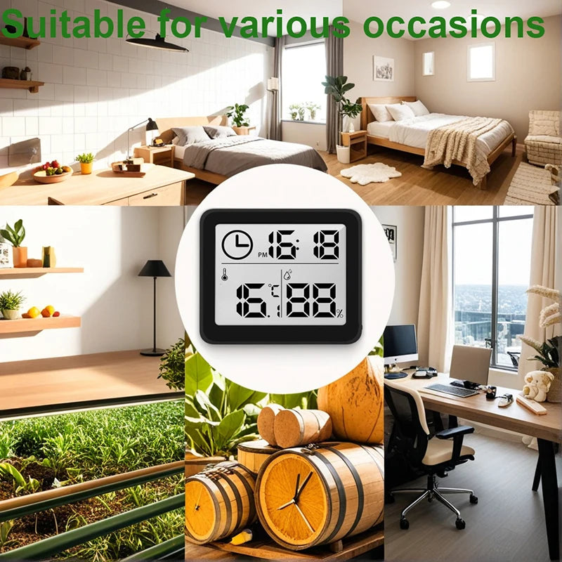 Digital Clock with Temperature Humidity Display Electronic Desk Wall Clock for Home Kitchen Office Bathroom Travel Home Décor