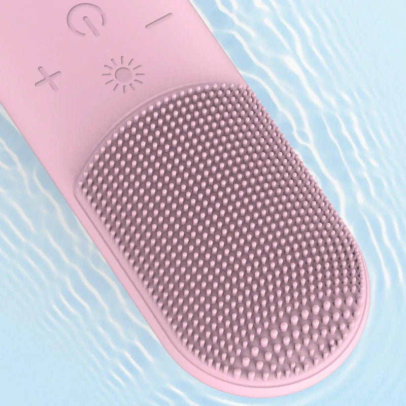 Sonic Facial Cleansing Brush Red Blue Light Electric Facial Cleanser Wash Machine Skin Pore Cleaner Mini Beauty Massager Brush