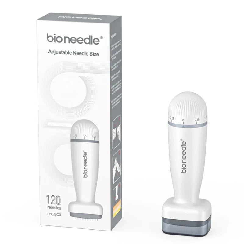 adjustable titanium stamp derma roller face roller beard growth massager scalp massage 120pins microneedling