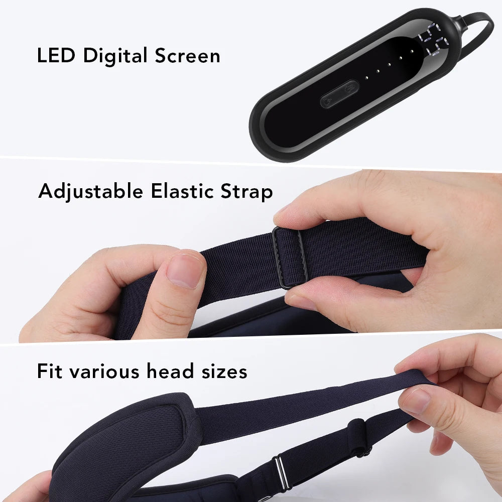 Cordless Heated Eye Mask - 3 Levels Hot Compress, Intelligent Timing Electric Mask for Dry Eyes Relief & Sleeping