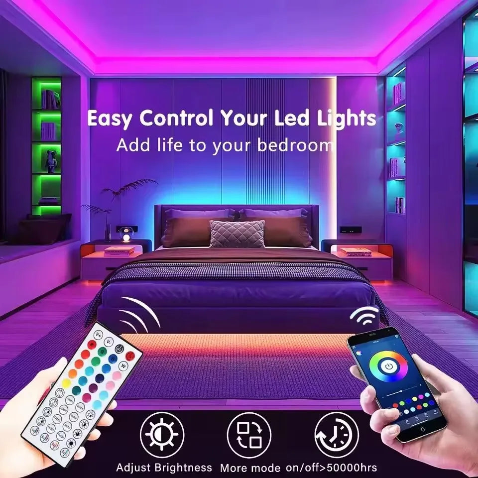 Smart Led Strip Lights 24V RGB Led Light APP Control Music Sync Flexible Ribbon Tape Christmas Party Room Decoration Lighting