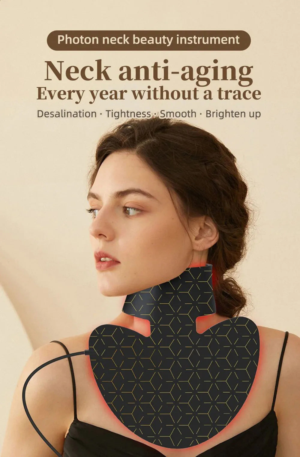 2026 Neck LED Lift Mask Photon Anti-Wrinkle Skin Tightening Neck Beauty Device Skin Brighten Rejuvenation Neck Wrinkle Remover