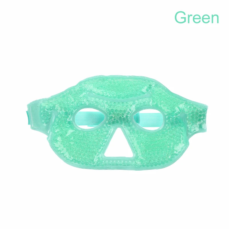 Reusable Cooling Eye Mask with Gel Beads - Visible Cold Compress for Puffy & Dry Eyes, SPA Care Essential