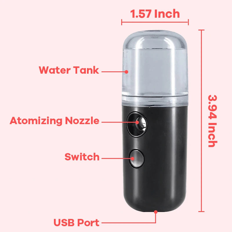 Nano Facial Hydrator Sprayer Portable Face Steamer Nebulizer Home Travel Use Mini Rechargeable Humidifier Beauty Skin Care Tools