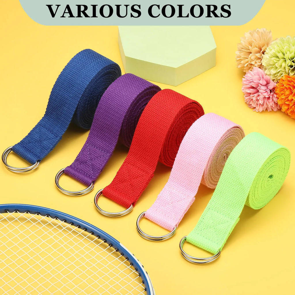 Yoga Strap for Stretching 1.8/2.5/3.2meter Athletic Stretch Band with Adjustable Metal D Ring Buckle Yoga Bands Exercise