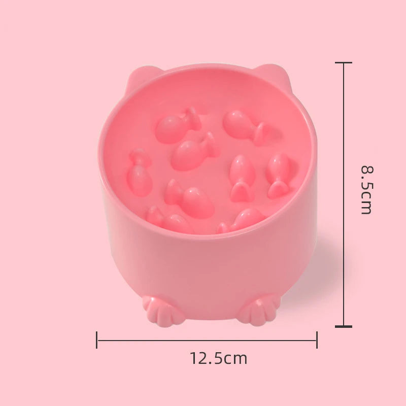 Slow Feeder Dog Cat Bowl, Anti-Choking & Neck Support Design - Puzzle Food Dish for Fast Eaters, Pet Supplies to Prevent Bloat