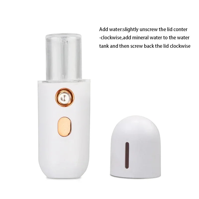 Facial Steamer Device Beauty Spray Hydrating Apparatus  Rechargeable Mini Portable Humidifier