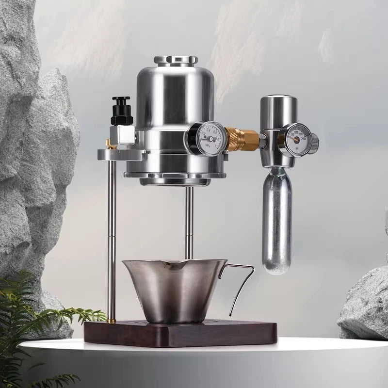 New Portable Manual Espresso Coffee Maker, Mini Air Pump Pneumatic Machine for Camping Office Home, Compact Metal Body
