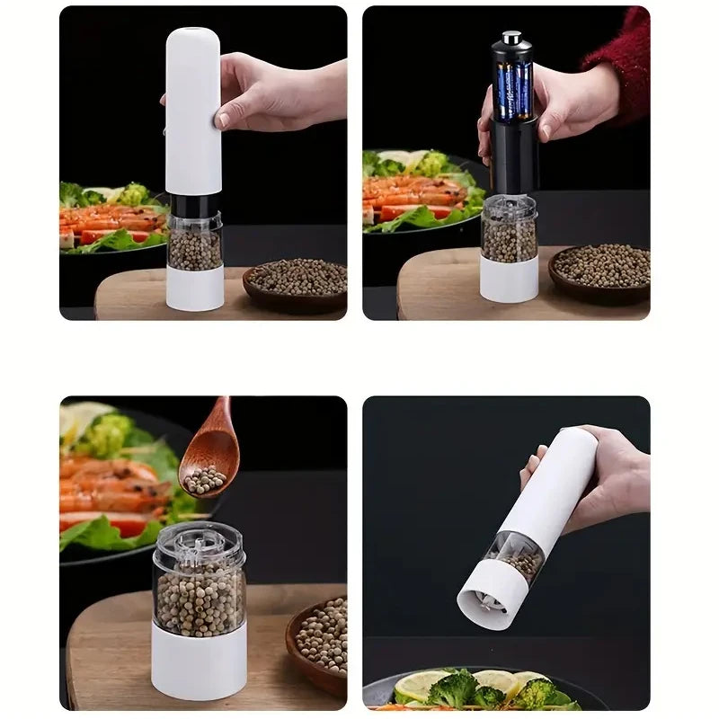 Electric Salt and Pepper Grinder Set - Automatic Spice Grinder, Adjustable Coarseness - Perfect for Cooking and Grilling!