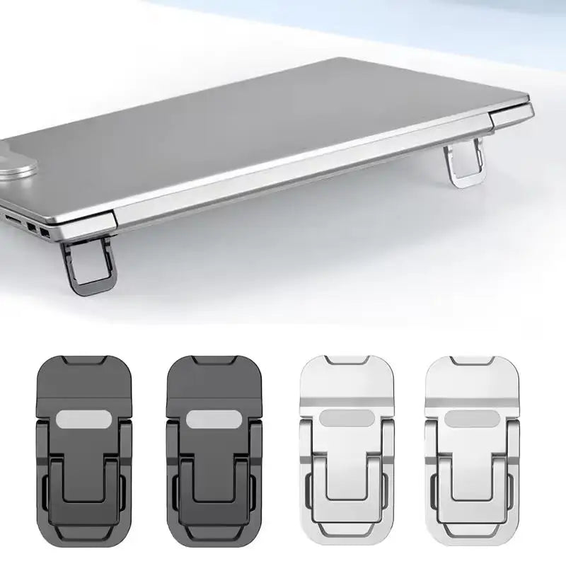2PCS Mini Foldable Laptop Stand Portable Computer Keyboard Riser with 2 Adjustable Angles Self-Adhesive Invisible Notebook Stand