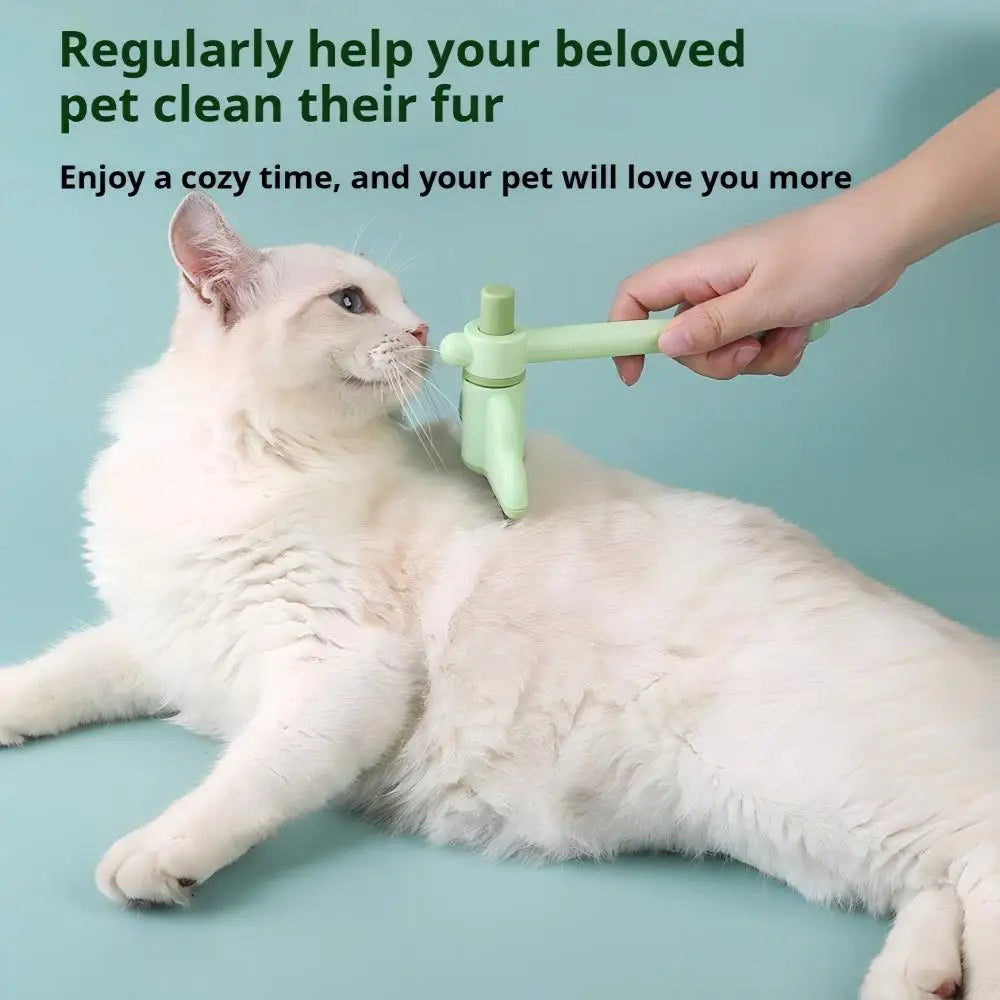 Rotating Pet Comb Self Cleaning Slicker Brush One Click Hair Release Fine Dense Pin Comb for Cats Dogs Shedding Brush