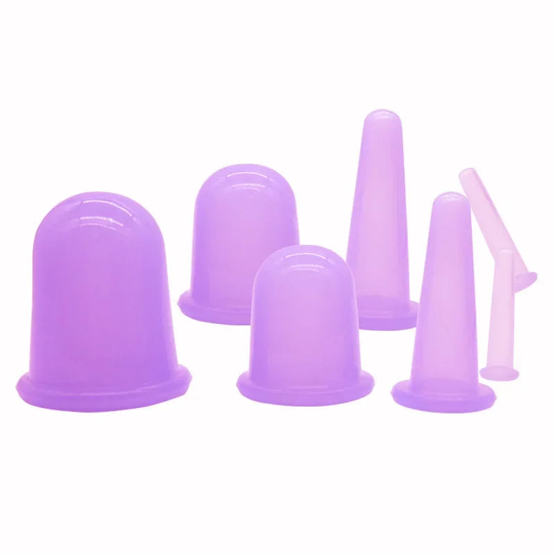 Silicone Vacuum Cupping Massage Jars Anti Cellulite Massage Facial Suction Cups Face Neck Lift Skin Scraping Guasha Anti Wrinkle