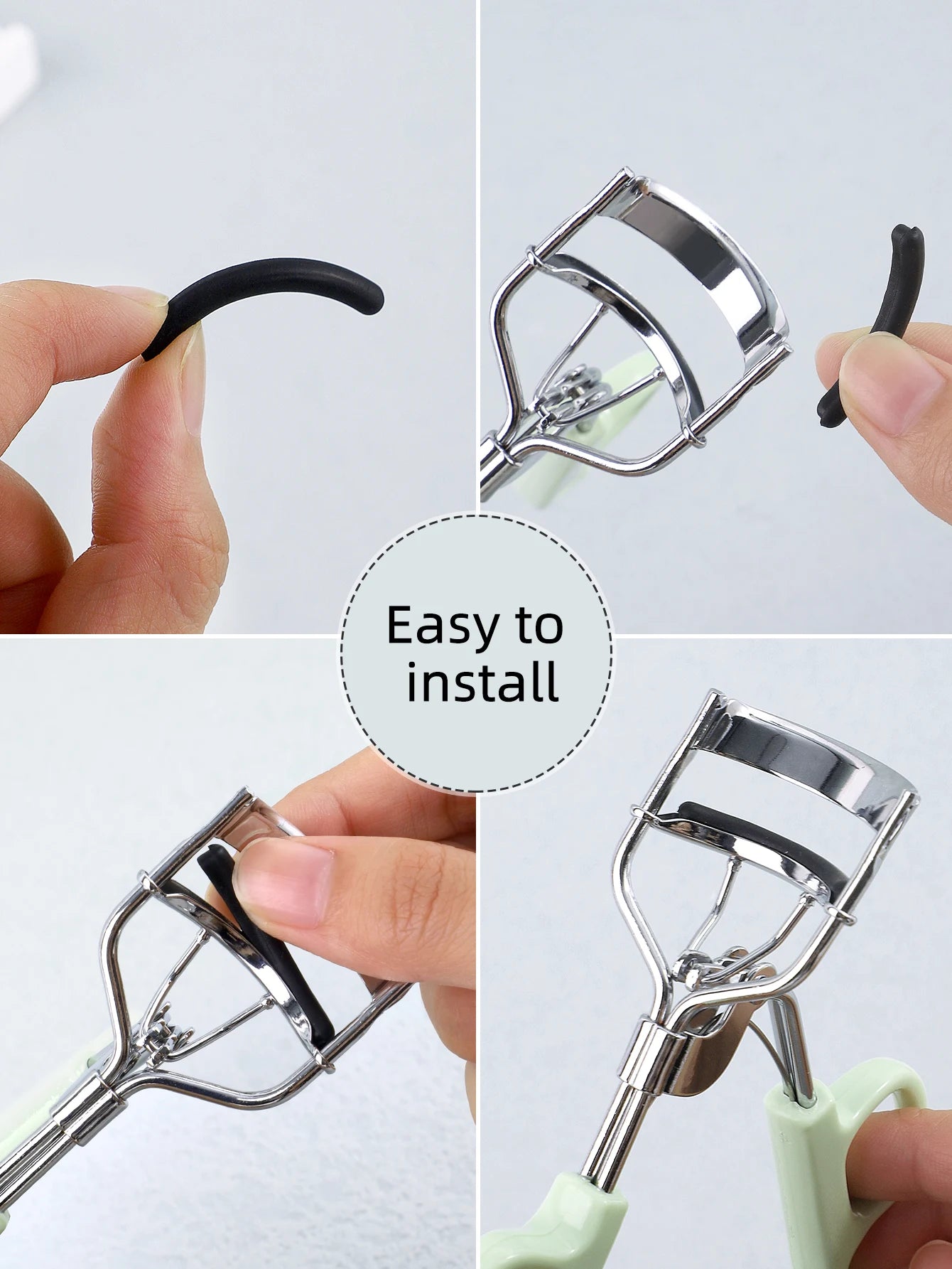 30pcs Silicone Rubber Strip for Eyelash Curler, Soft Silicone Replacement Pad for Eyelash Curler, Universal Eyelash Curler.
