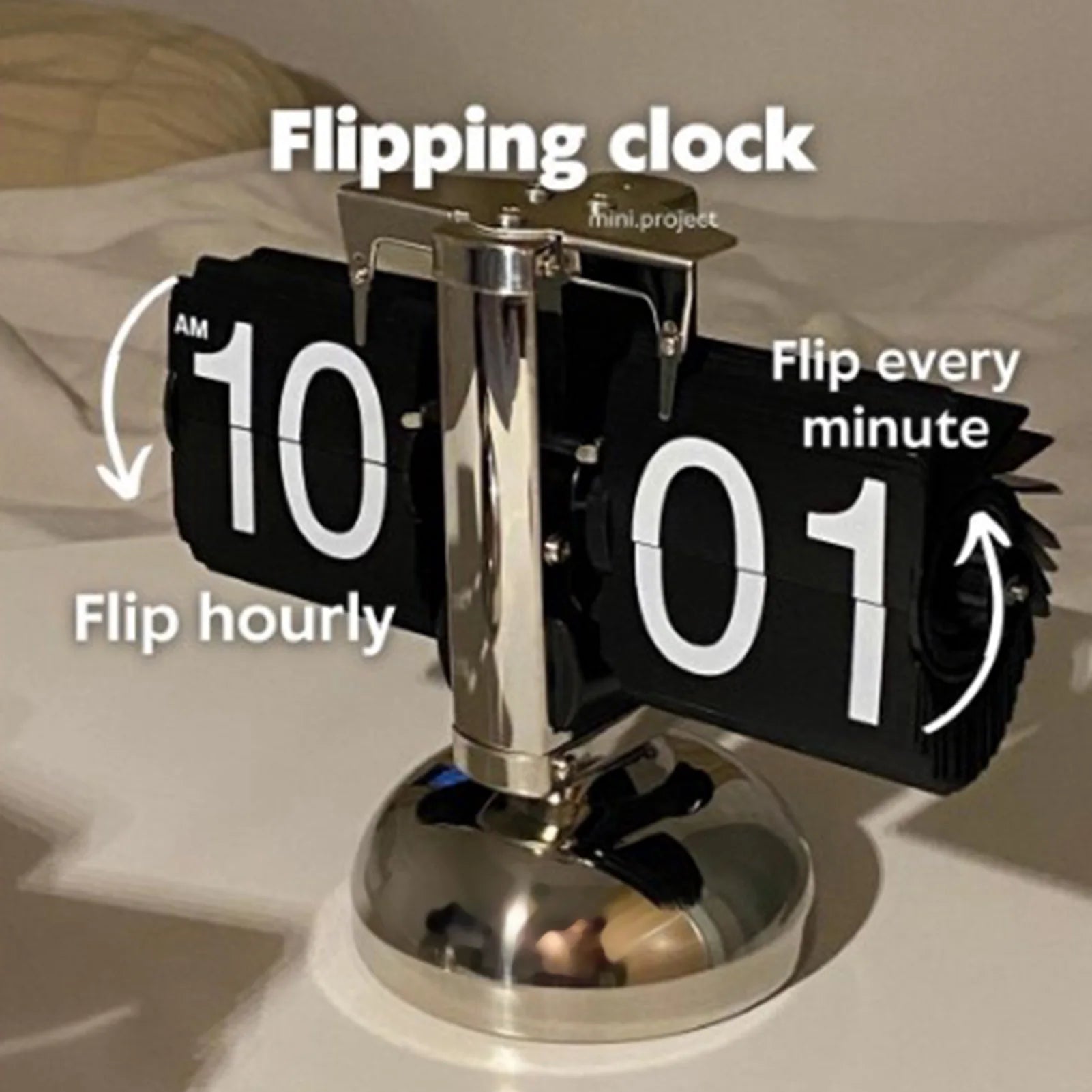 Clock Digital  Down Clock Retro Minimalist Single Foot Mechanical Auto  Clock Desk Clock for Home Livingroom