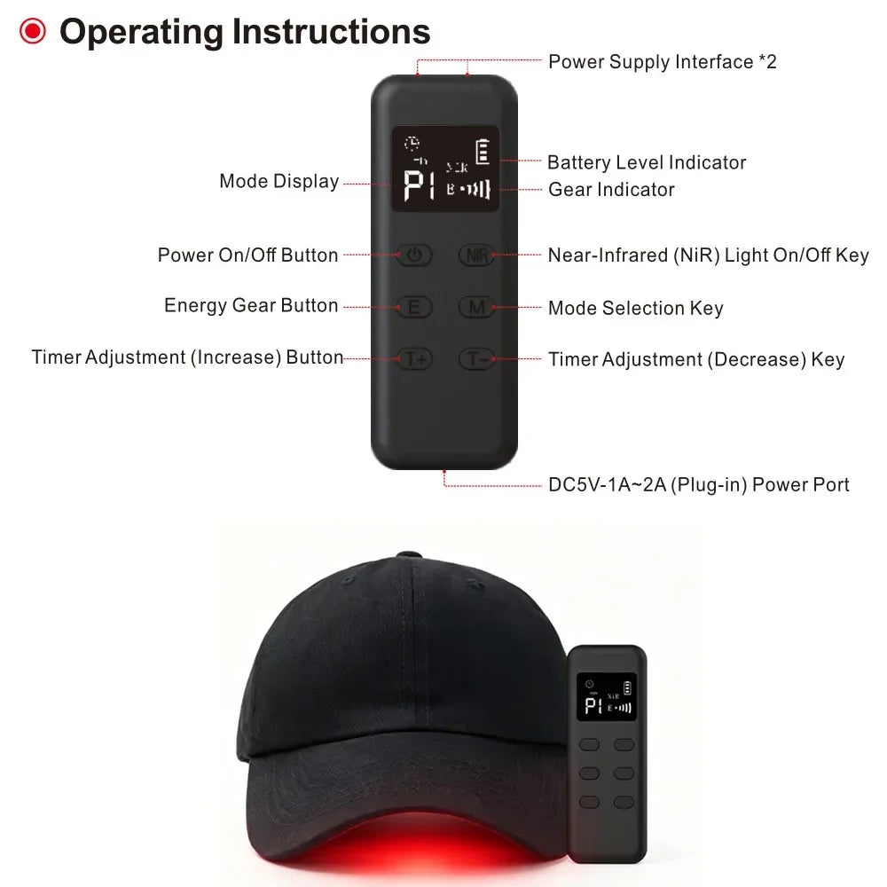 2026 New Infrared LED Beads Red Light Therapy Hair Growth Cap For Hair Regrowth Anti Hair Loss Relax Scalp Anti-inflammatory
