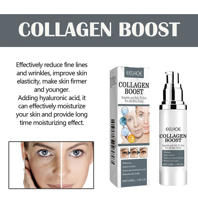Collagen Booster Face Cream Moisturizing Firming Fade Fine Lines Face Brightening Collagen Booster Hyaluronic Acid Skin care
