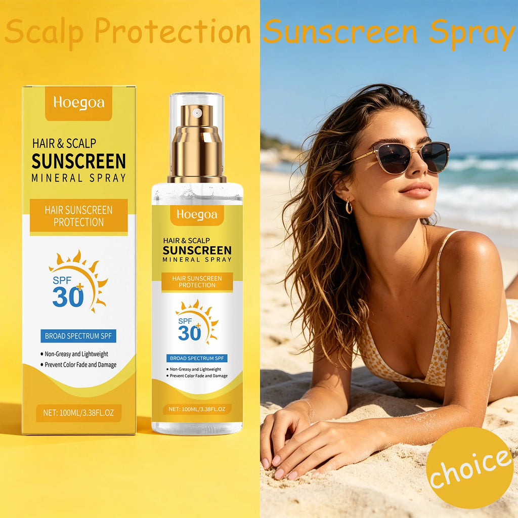Scalp Protection Sunscreen Spray Gentle Care Nourish Hair Scalp UV Protection Prevent Dyed Hair Fading Ideal For Dry Hair