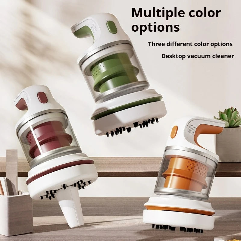 Mini Desktop Vacuum Cleaner, 2-Speed Strong Suction, USB Rechargeable Handheld Vacuum for Keyboard, Desk, Car