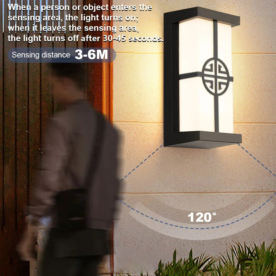 Motion Sensor LED Wall Light 16W Indoor&Outdoor Waterproof IP66 Porch Wall Lamp Home Sconce Decoration Lighting