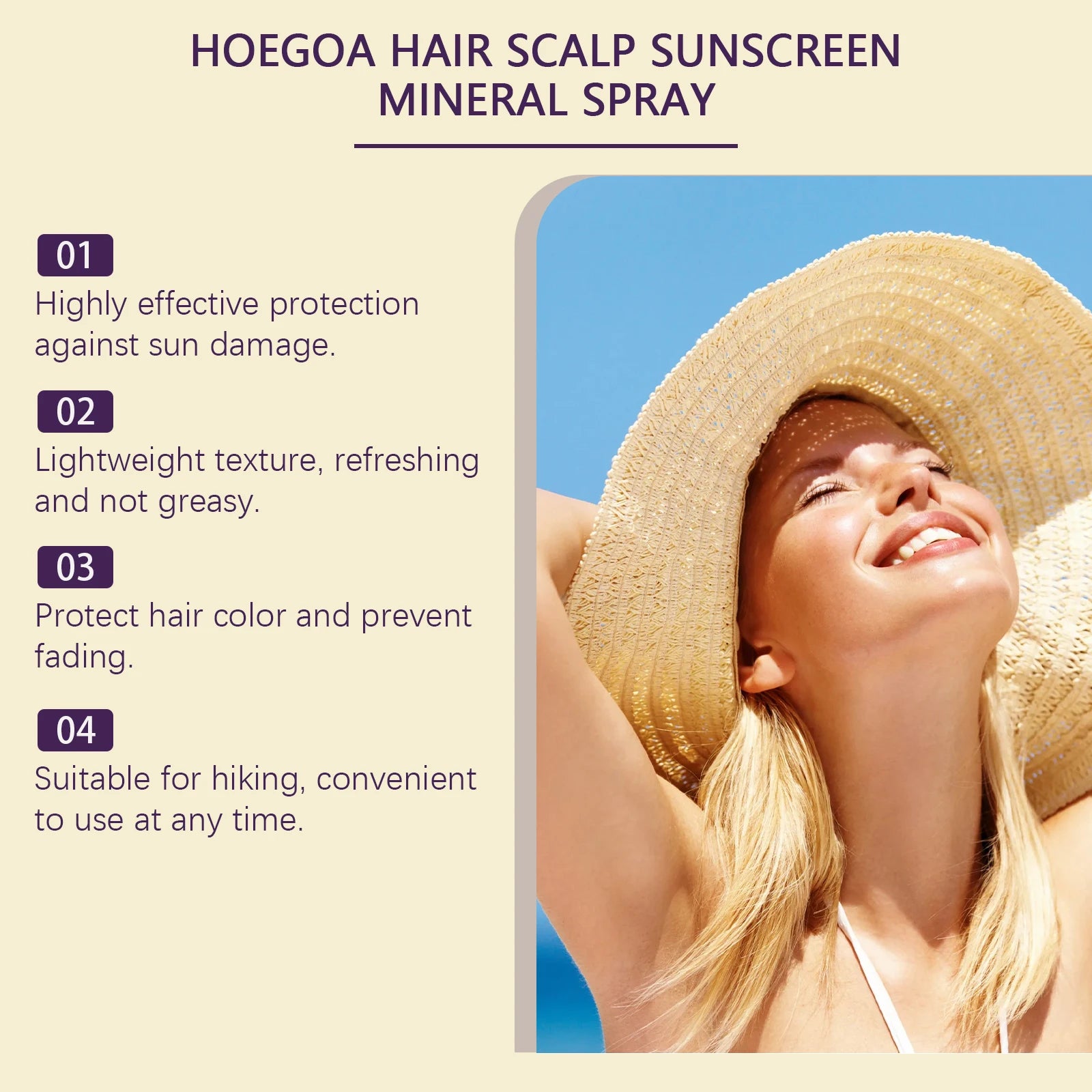 Scalp Protection Sunscreen Spray Gentle Care Nourish Hair Scalp UV Protection Prevent Dyed Hair Fading Ideal For Dry Hair