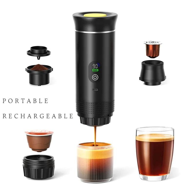 SOFT-Electric Coffee Maker Portable, Travel-Sized Car Self-Heating Espresso Machine For Camping