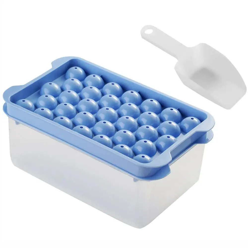 Ice Cube Tray With Lid And Storage Box Round Ice Cube Tray Easy Press Release Silicone Ice Mold, Reusable Freezer Ice Making To