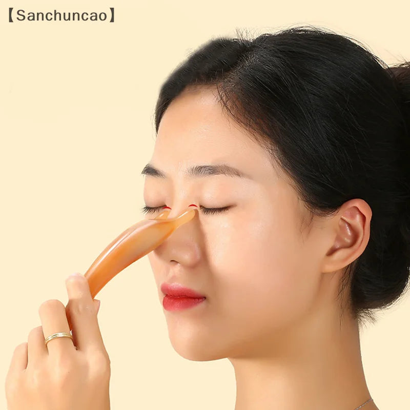 〔San〕 Resin Face Lifting Scraping Massage Nose Lifting Massage Y-shape Guasha Massage Reduce Puffiness Meridians Tool