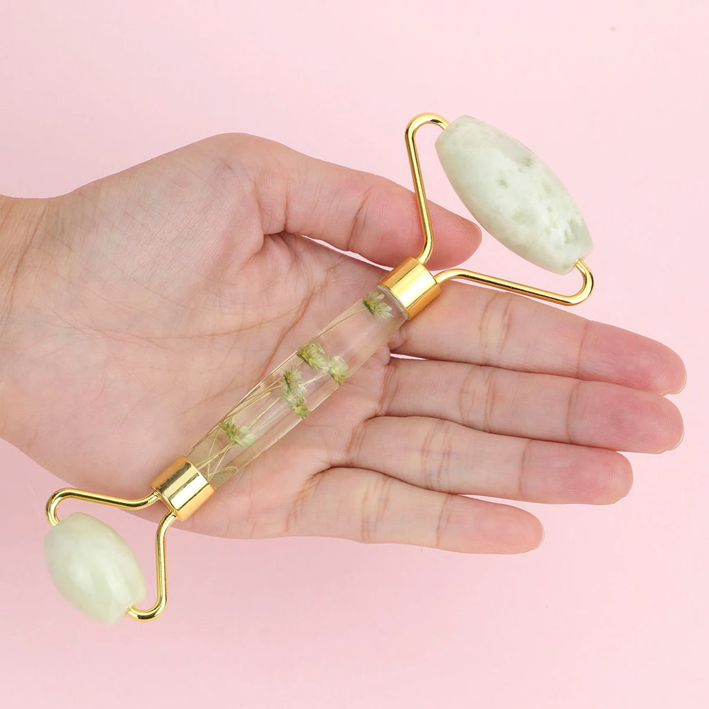 1pc Jade Roller Facial Tool Natural Jade Face Roller Massager Tool Body Mini Portable Skin Care Body Massage Relaxing Tool