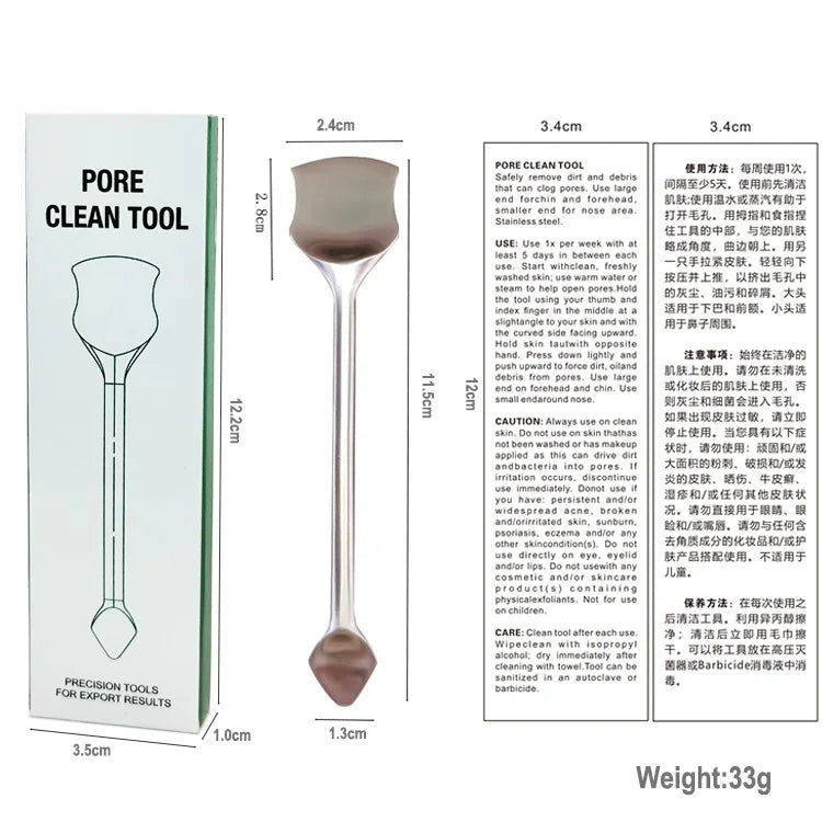 Double Headed Acne Blackhead Remover Cleaner Stainless Steel Extractor Pore Cleaner Skin Care Tool Beauty Remover Scooper Makeup