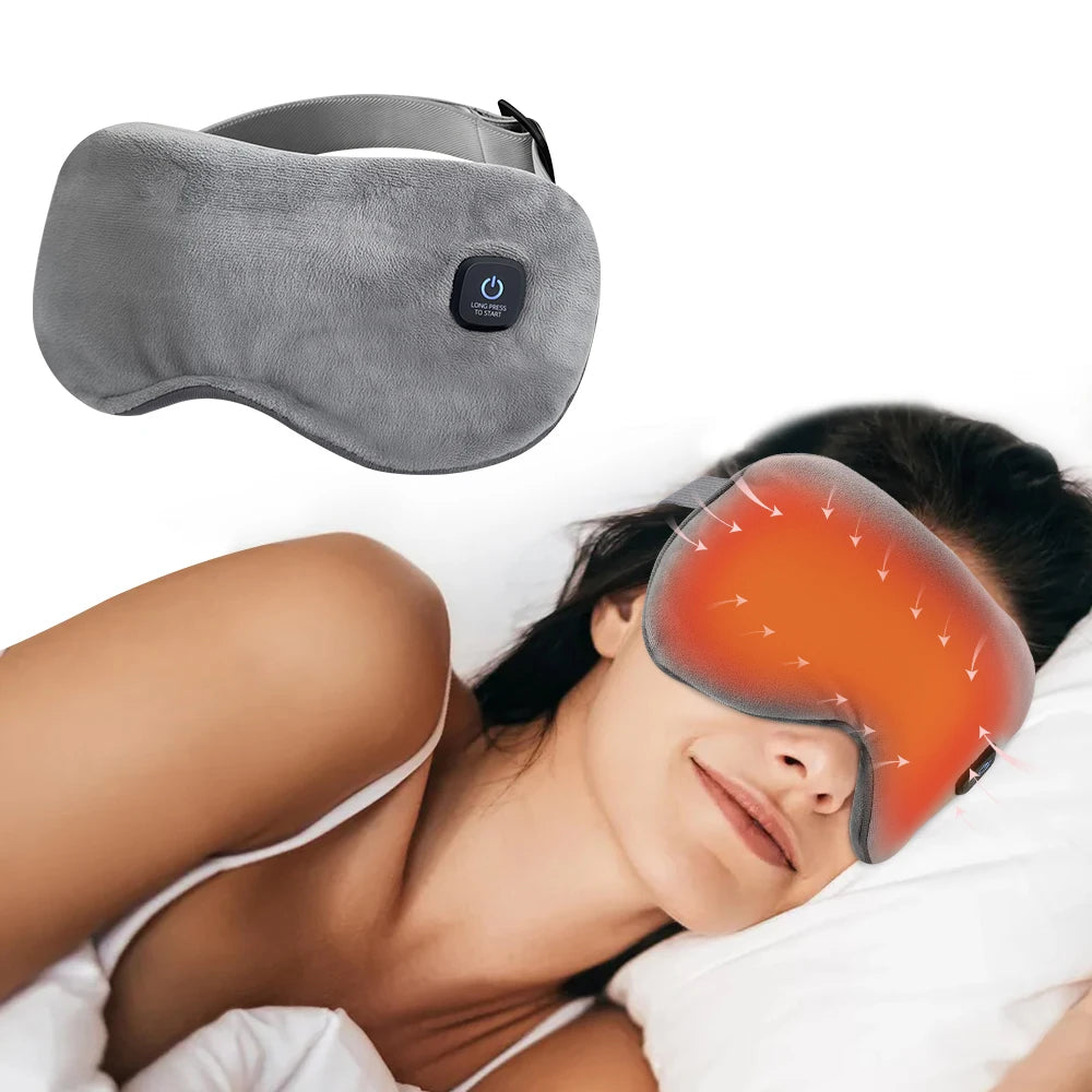 Cordless Heated Eye Mask - 3 Levels Hot Compress, Intelligent Timing Electric Mask for Dry Eyes Relief & Sleeping