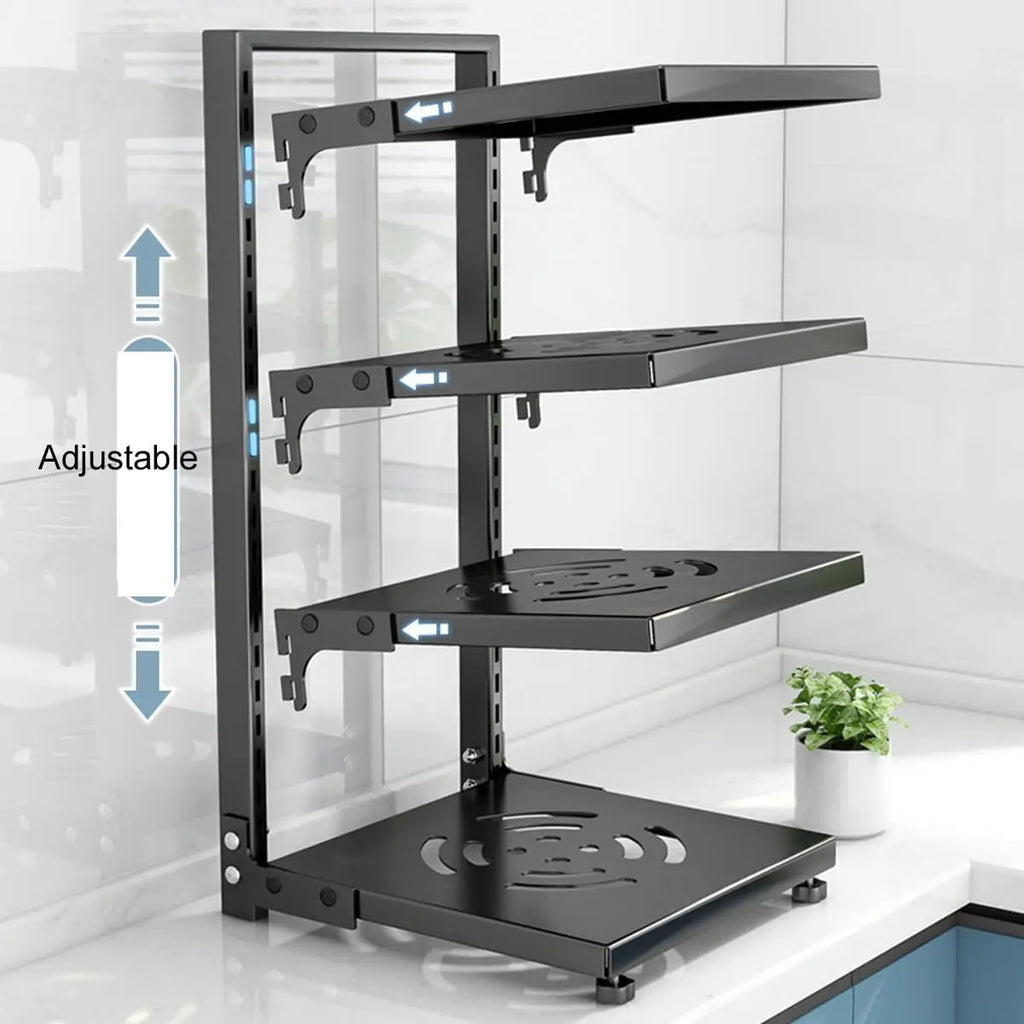 Pots and Pans Organizer for Cabinet Adjustable Rack Under Sink or Floating Shelf Heavy Duty Kitchen Storage Organizers Pot Lid
