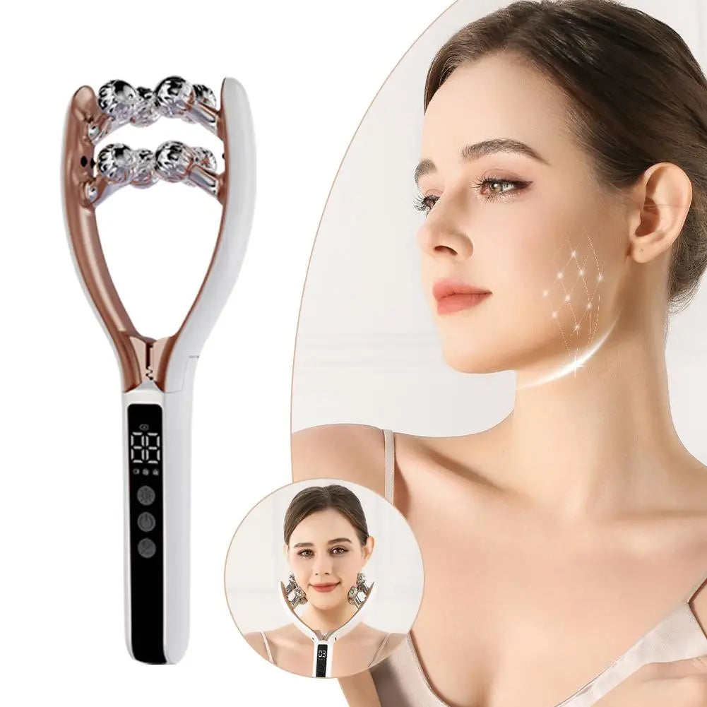 Intelligent Portable Face Slimming Instrument V-shaped Electric Lifting Roller Beauty Instrument Facial Neck Vibration Massager