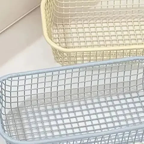 Desktop Storage Basket INS Metal Sundries Organizer Basket Photocard Case Office Stationery Home Supplies Make Up Sorting Holder