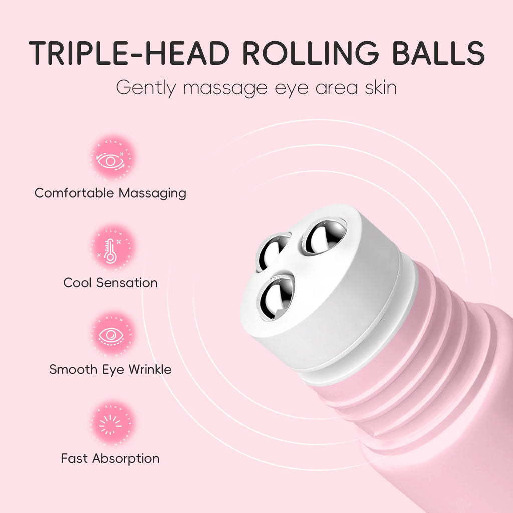  LAIKOU Sakura Eye Serum Roller Massage Anti-Aging,Hydrating & Brightening Eye Dark Circle & Puffiness Reduction Eye Cream 15ml