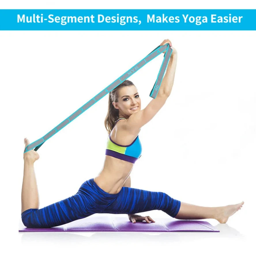 Elastic Yoga Stretching Strap with Loops, Stretch Strap for Ballet, Leg, Body, Stretch Band for Yoga, Dance, Pilates, Gymnastics