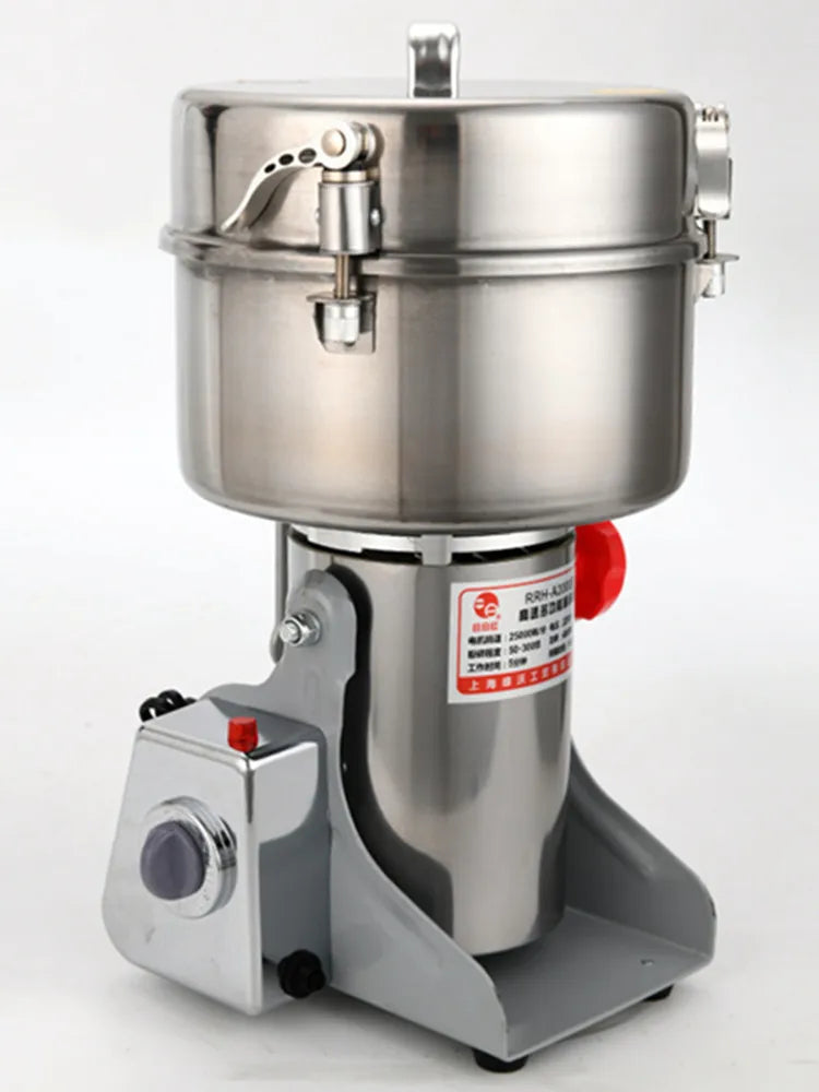 Electric Grain Grinder Mill 2000g High-speed Spice Herb Mill Commercial Powder Machine for Dry Cereals Grain Herb Spice Coffee
