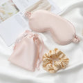 Silk-like sleeping eye mask with storage bag and scrunchie, soft cooling eye mask for face