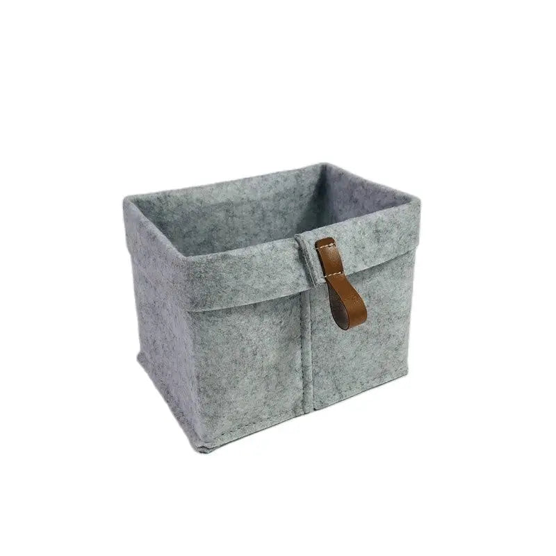 Desktop Storage Baskets Felt Fabric Bedroom Countertop Organize Basket Pen Holder Sundries Cosmetics Storage, Basket of Flowe