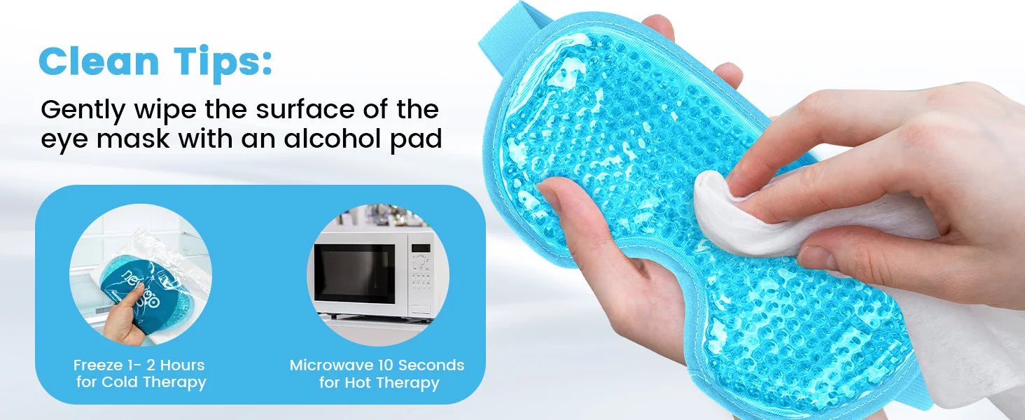 Cooling Eye Mask  with Gel Bead for Puffy Eyes Reusable Cold Compress Ice Pack for After Eyelid Surgery Tension Stress Relief